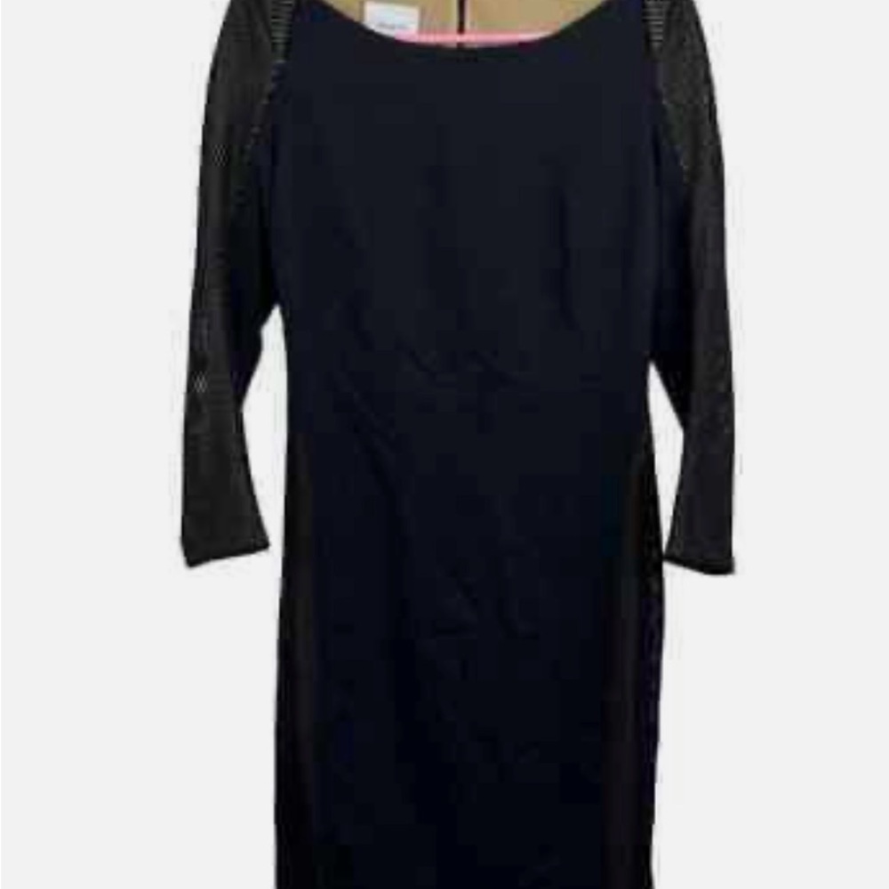 AKRIS Punti Black Dress with Mesh Sleeves